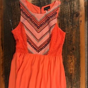 MY MICHELLE Juniors Peach/Coral Aztec Dress size13